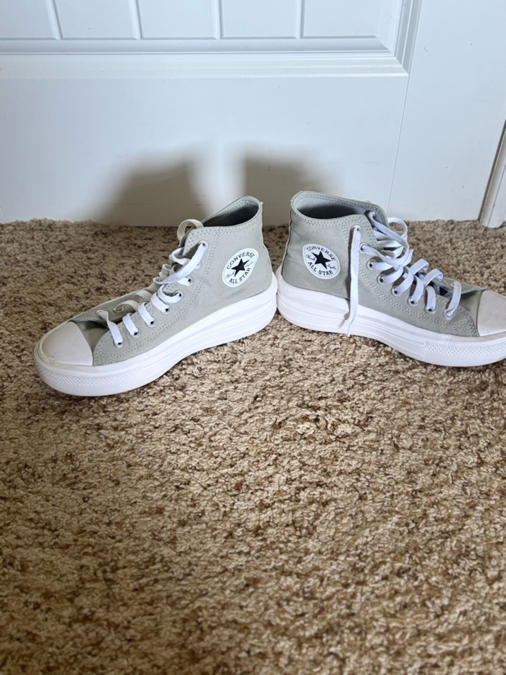 Converse Platform High Top Sneakers - Light Gray & White